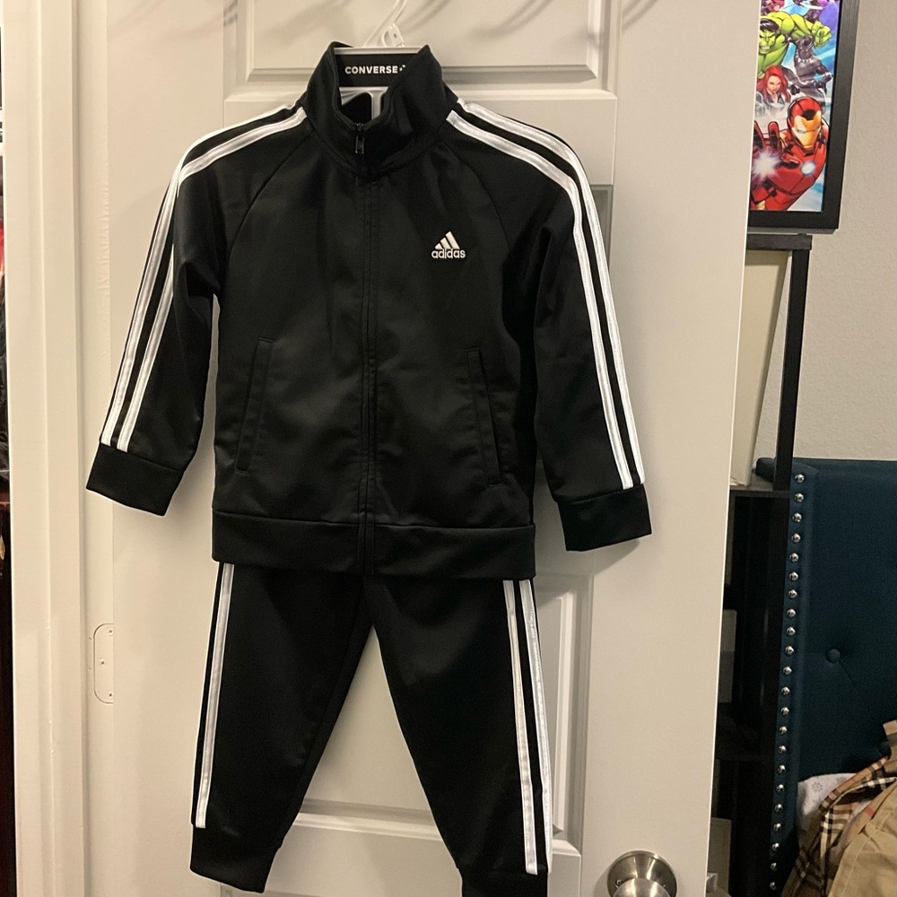 Adidas Black Jacket with White Accents